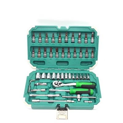 73169 46‑Pcs টুল সেট, গ্রিন এজ-র্যাপ কেস, নতুন-স্টাইল হ্যান্ডেল